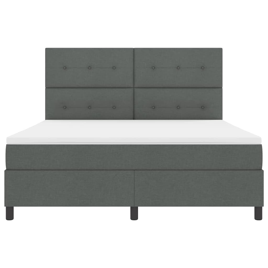 Box spring seng med hovedgærde Mørkegrå 180 x 200 cm Stof