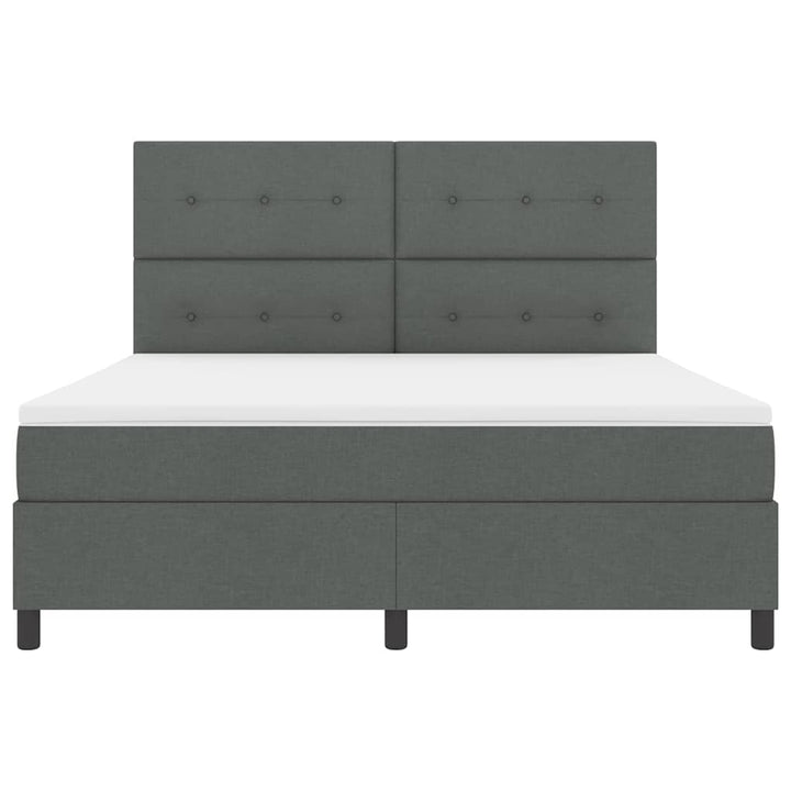 Box spring seng med hovedgærde Mørkegrå 180 x 200 cm Stof