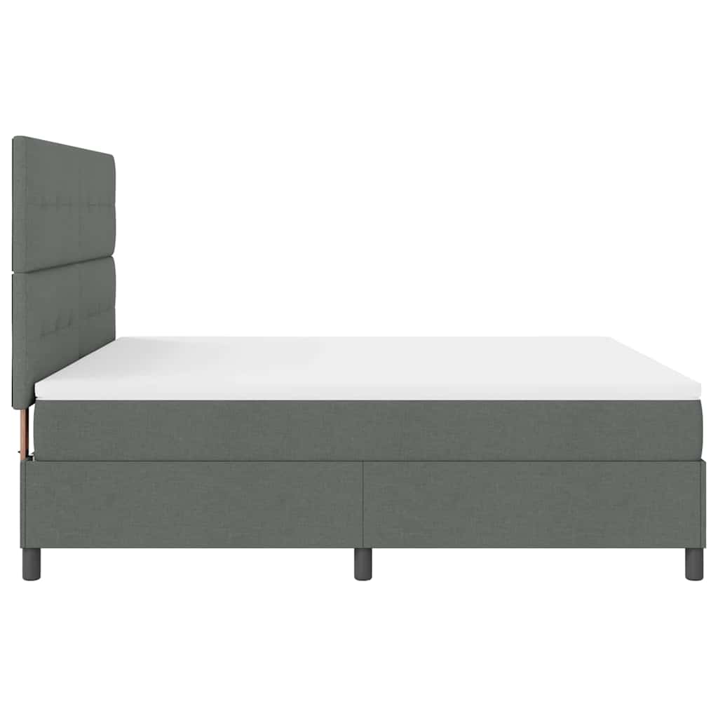 Box spring seng med hovedgærde Mørkegrå 180 x 200 cm Stof