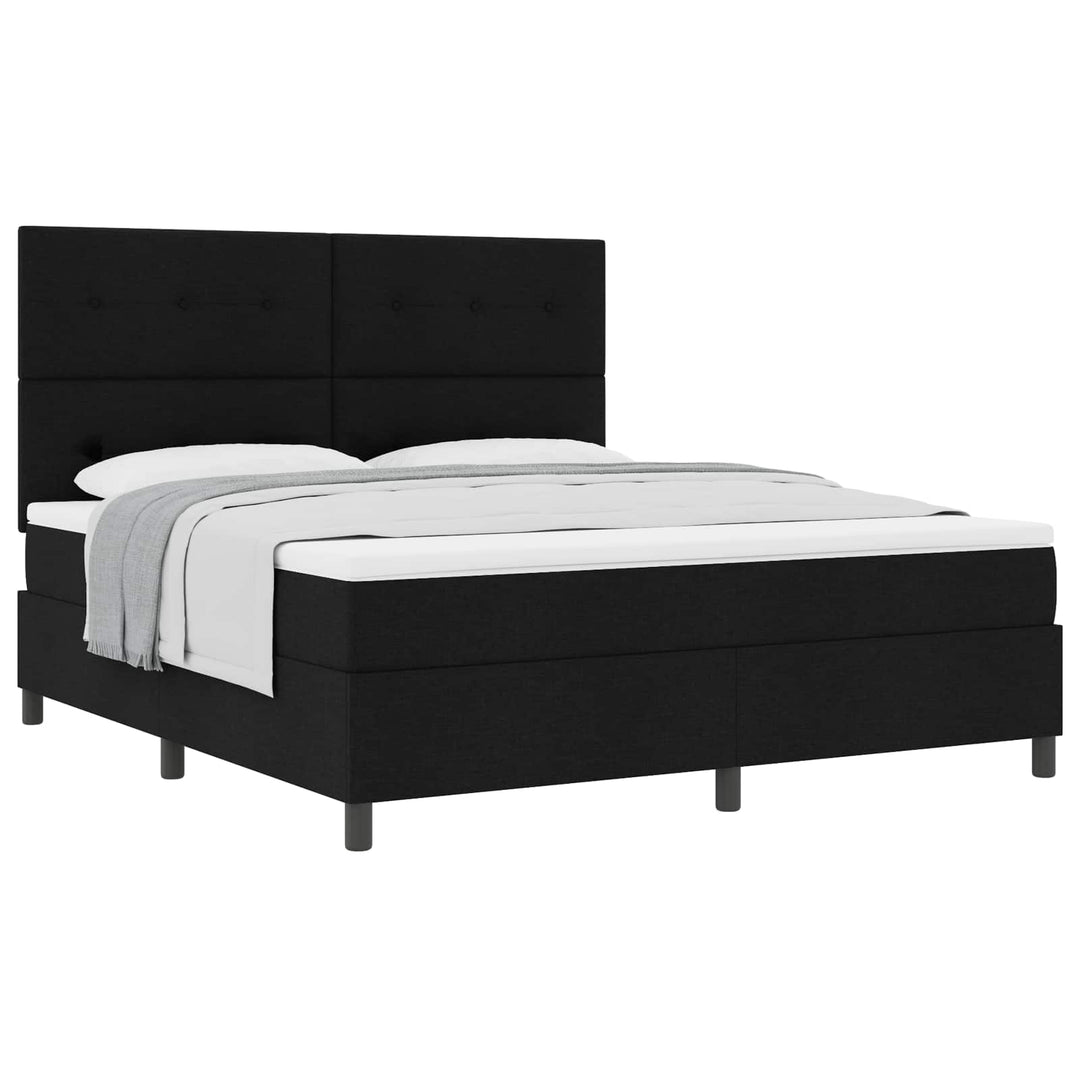 Box spring seng med madras Sort 180 x 200 cm Stof