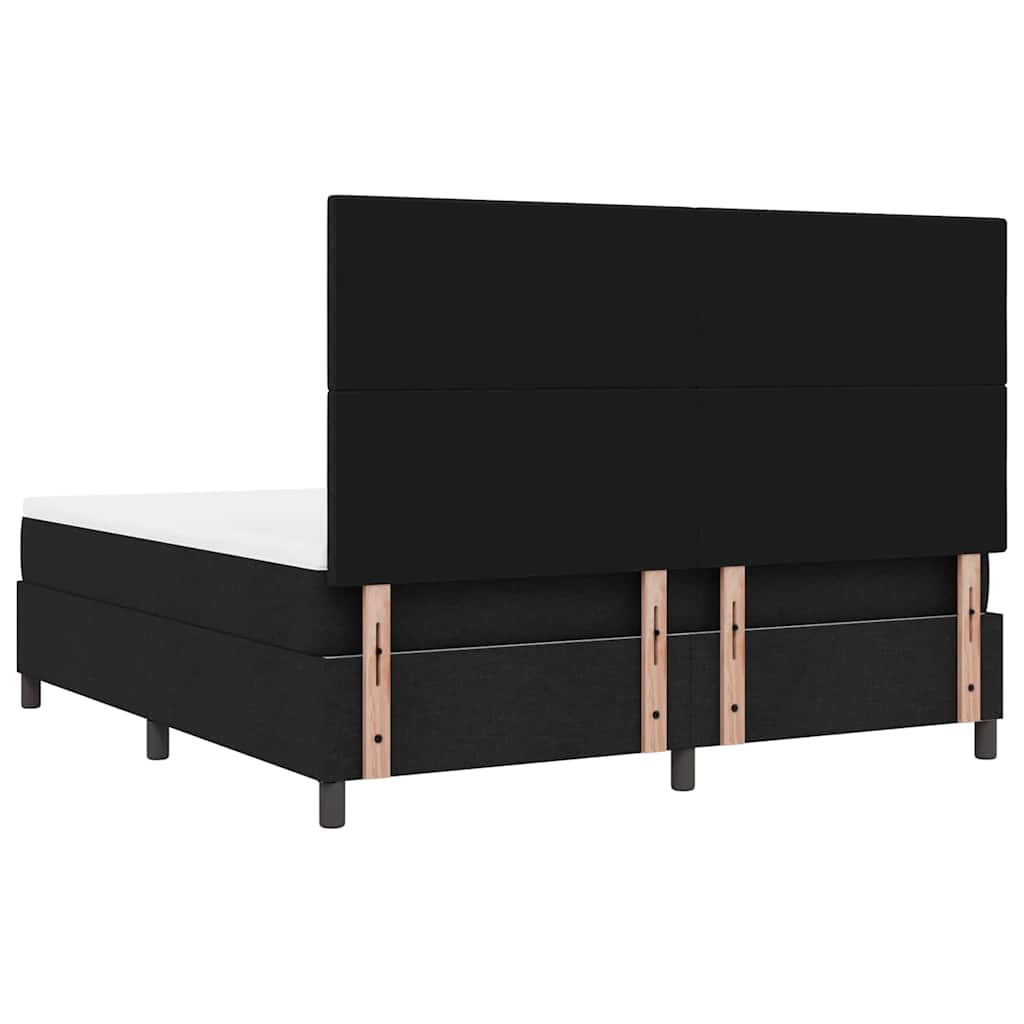Box spring seng med madras Sort 180 x 200 cm Stof