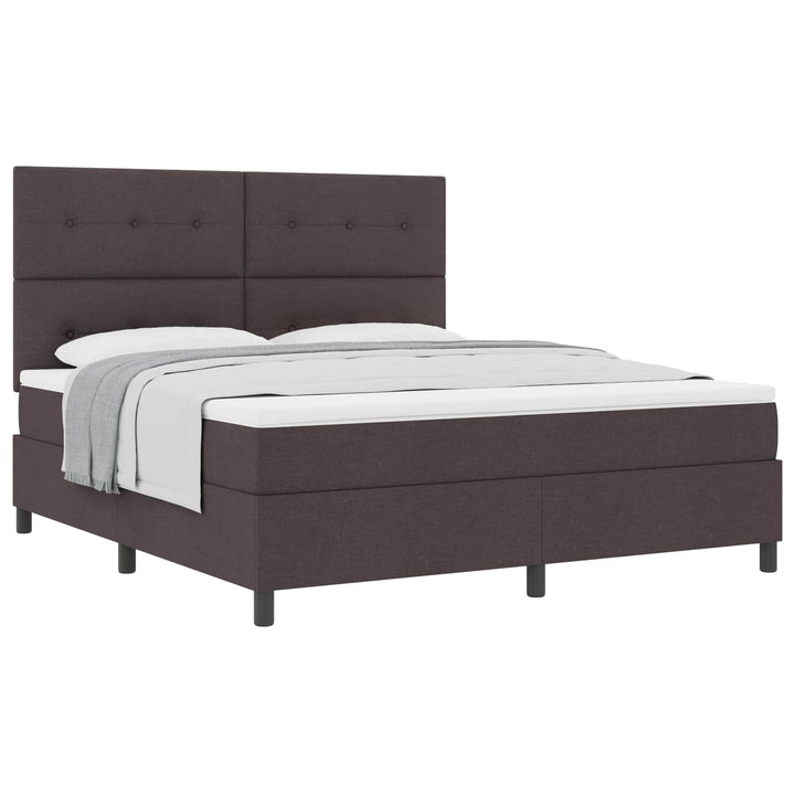 Box spring seng med hovedgærde Mørk Brun 180 x 200 cm Stof