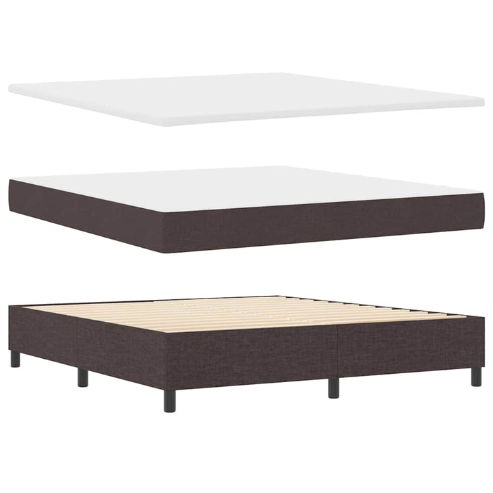 Box spring seng med hovedgærde Mørk Brun 180 x 200 cm Stof
