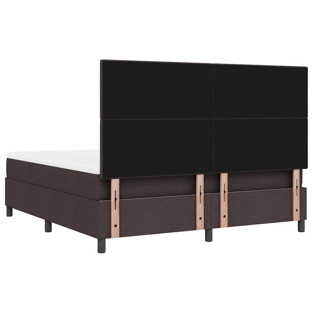 Box spring seng med hovedgærde Mørk Brun 180 x 200 cm Stof