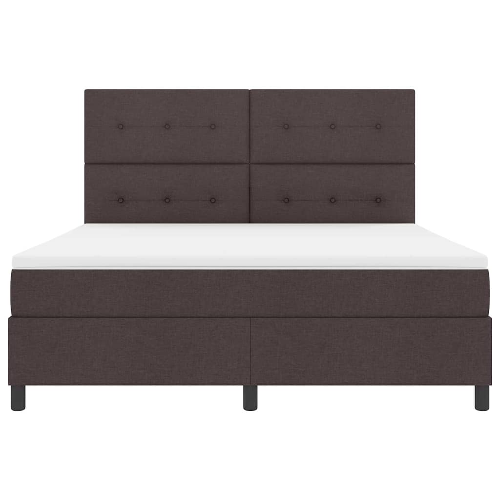 Box spring seng med hovedgærde Mørk Brun 180 x 200 cm Stof