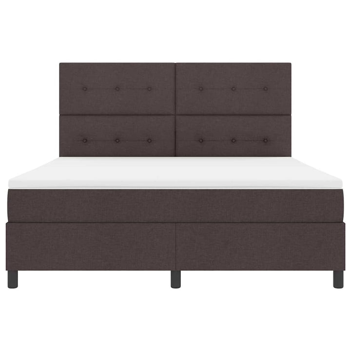 Box spring seng med hovedgærde Mørk Brun 180 x 200 cm Stof