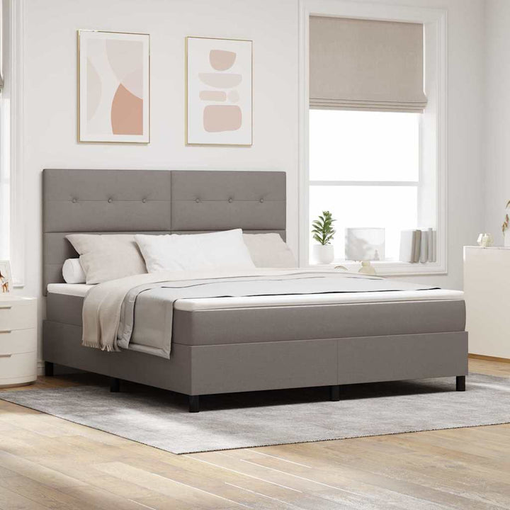 Box spring seng med madras Gråbrun 180 x 200 cm Stof