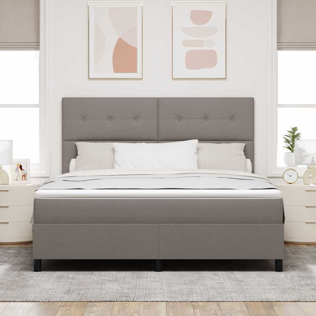 Box spring seng med madras Gråbrun 180 x 200 cm Stof