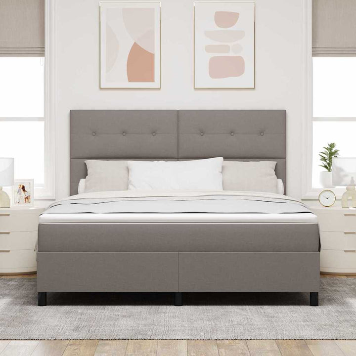 Box spring seng med madras Gråbrun 180 x 200 cm Stof