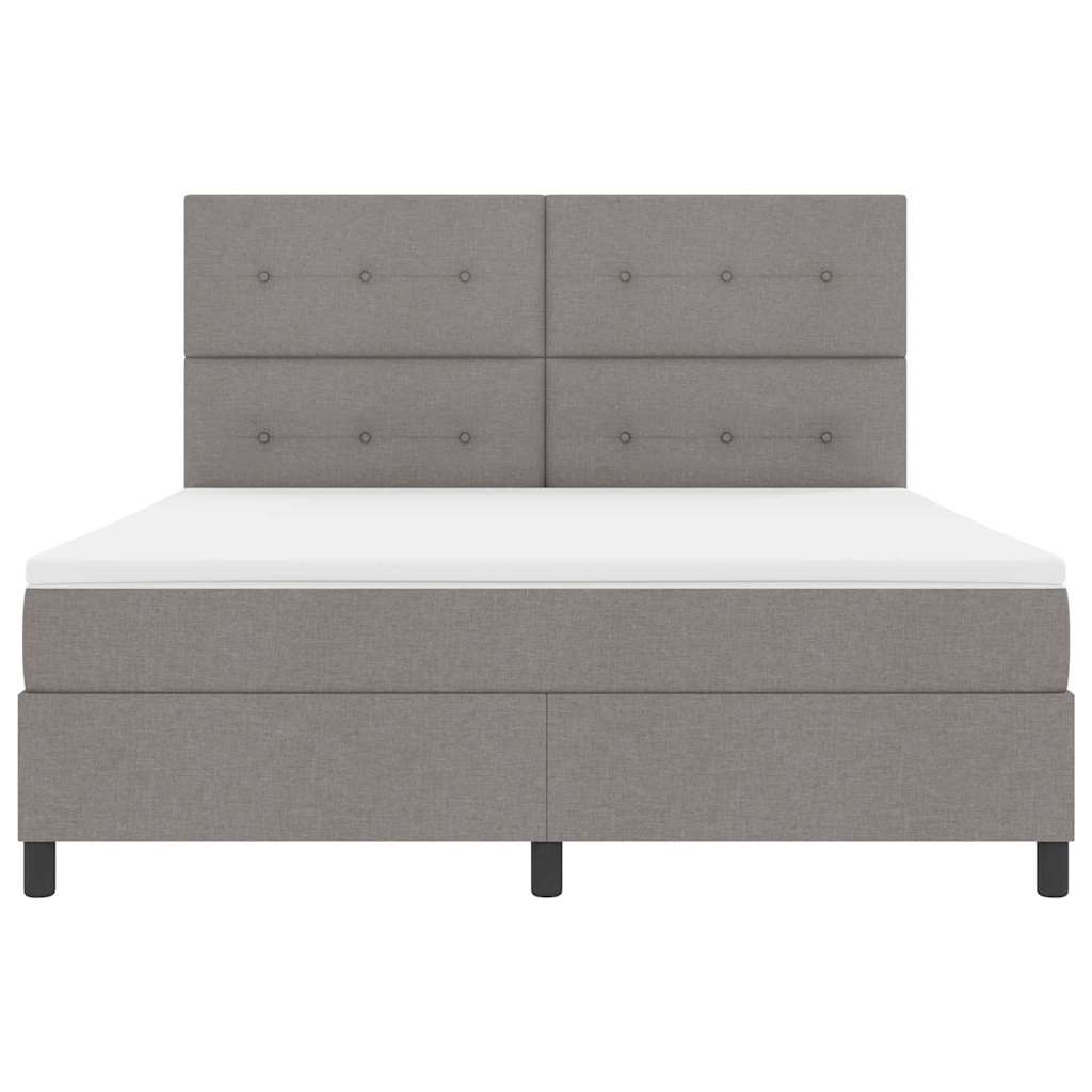 Box spring seng med madras Gråbrun 180 x 200 cm Stof