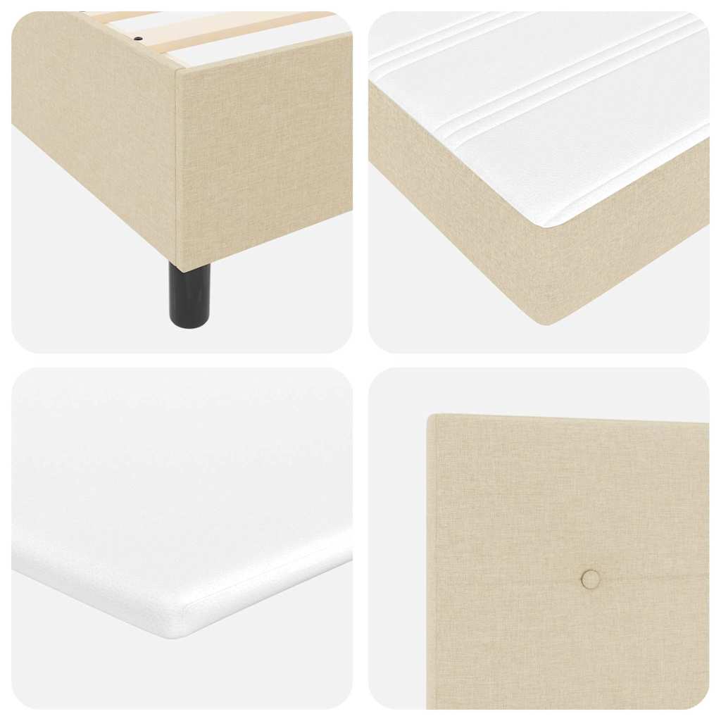 Box spring seng med madras Creme 180 x 200 cm Stof