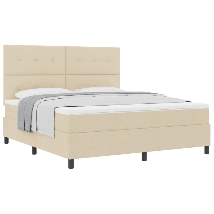 Box spring seng med madras Creme 180 x 200 cm Stof