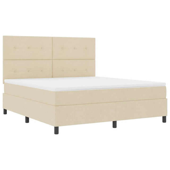 Box spring seng med madras Creme 180 x 200 cm Stof