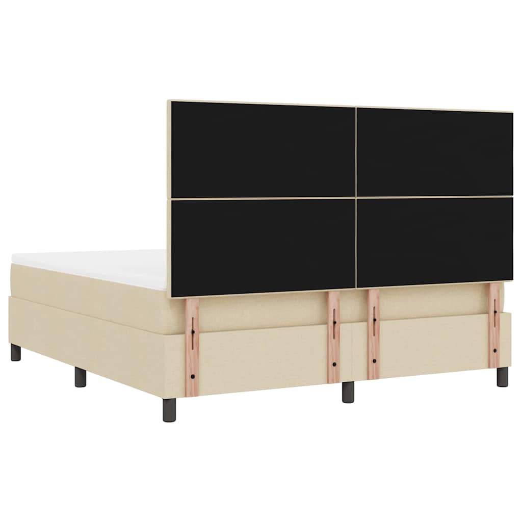 Box spring seng med madras Creme 180 x 200 cm Stof