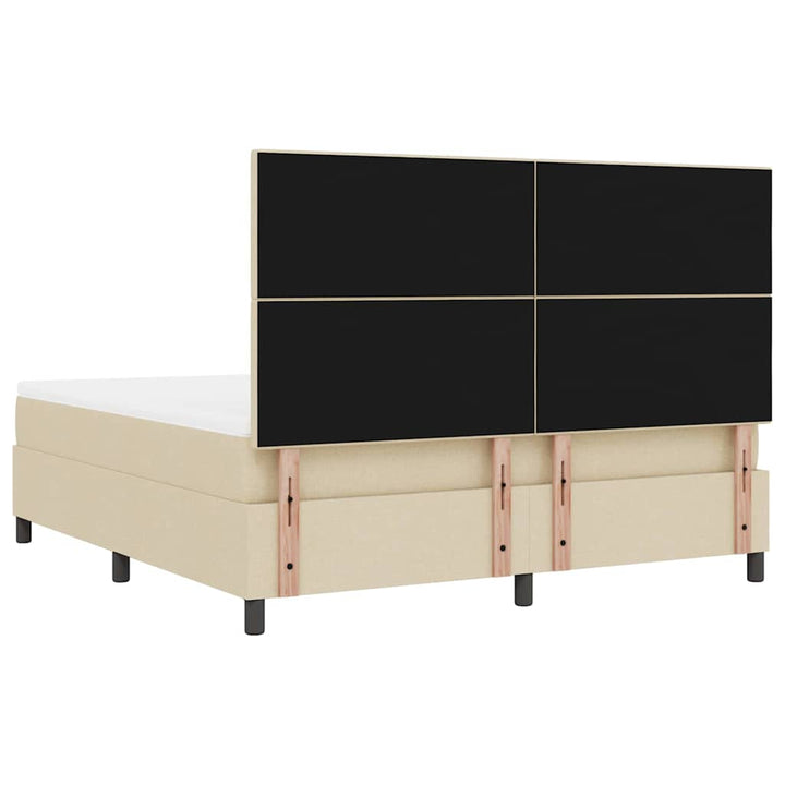 Box spring seng med madras Creme 180 x 200 cm Stof