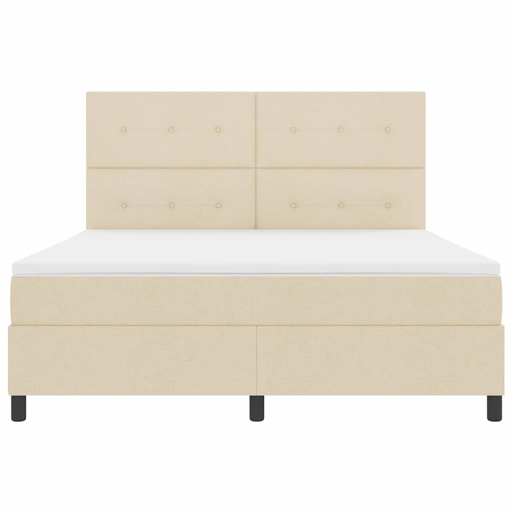 Box spring seng med madras Creme 180 x 200 cm Stof