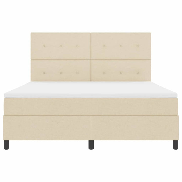 Box spring seng med madras Creme 180 x 200 cm Stof