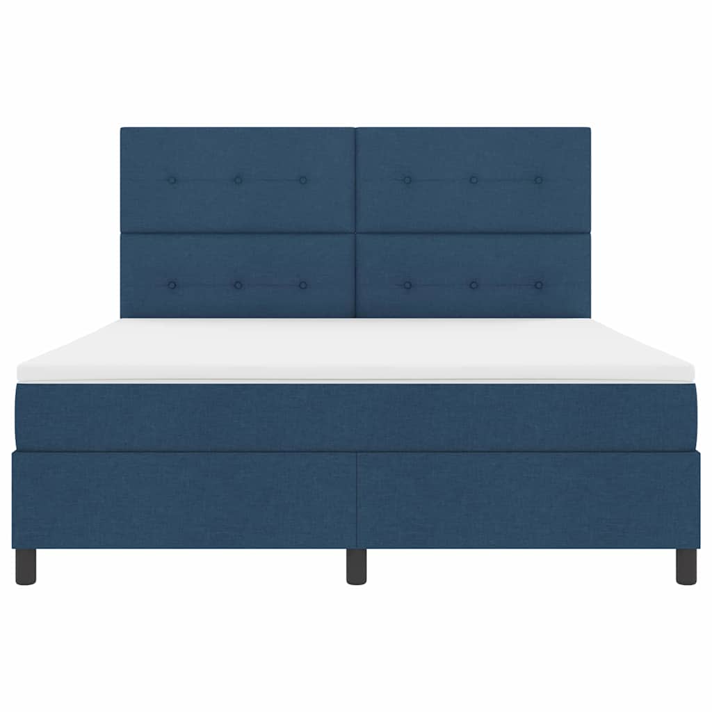 Box spring seng med hovedgærde Blå 180 x 200 cm Stof