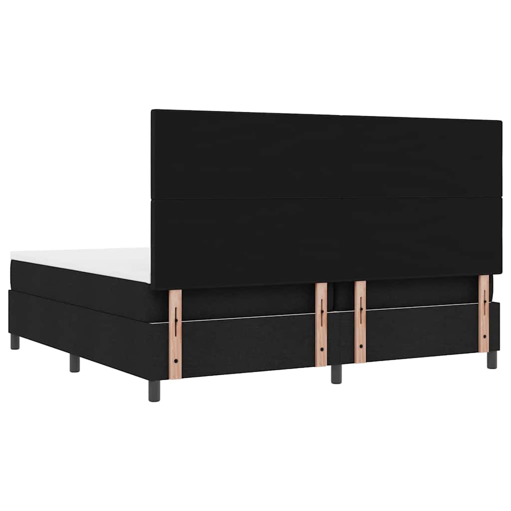 Box spring seng med hovedgærde Sort 200 x 200 cm Stof