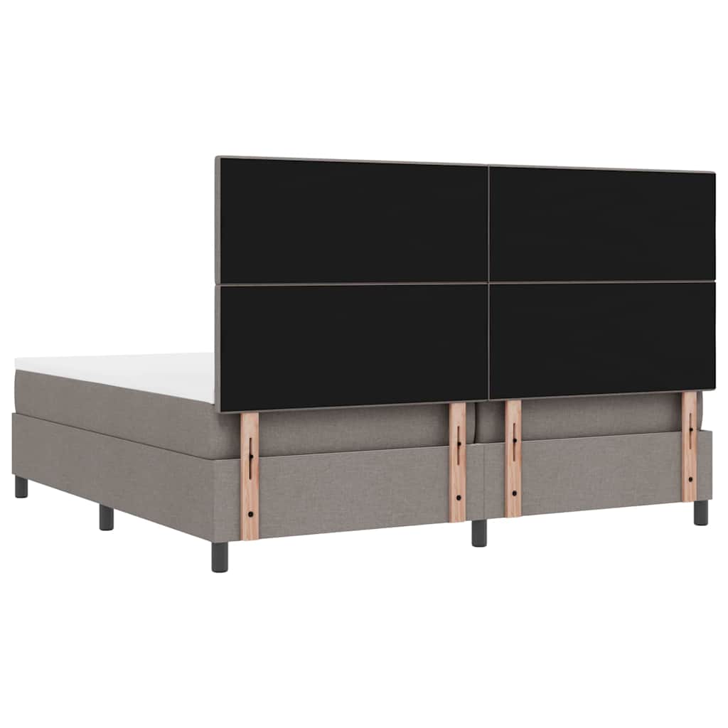 Box spring seng med hovedgærde Gråbrun 200 x 200 cm Stof