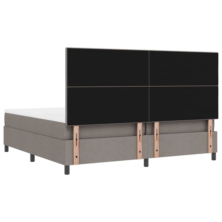 Box spring seng med hovedgærde Gråbrun 200 x 200 cm Stof