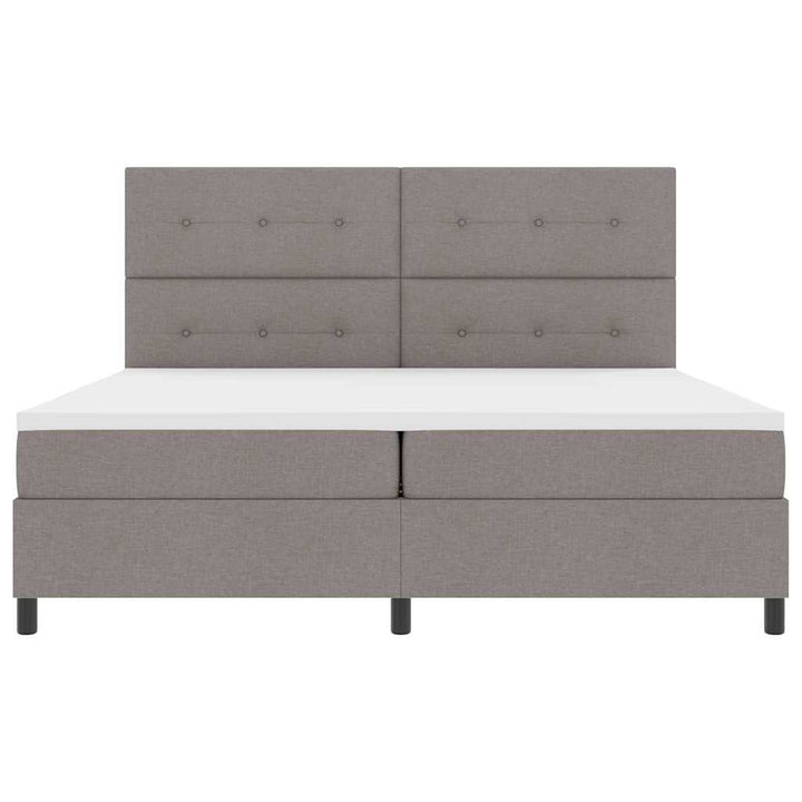 Box spring seng med hovedgærde Gråbrun 200 x 200 cm Stof