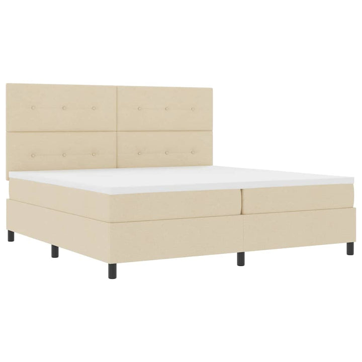 Box spring seng med madras Creme 200 x 200 cm Stof