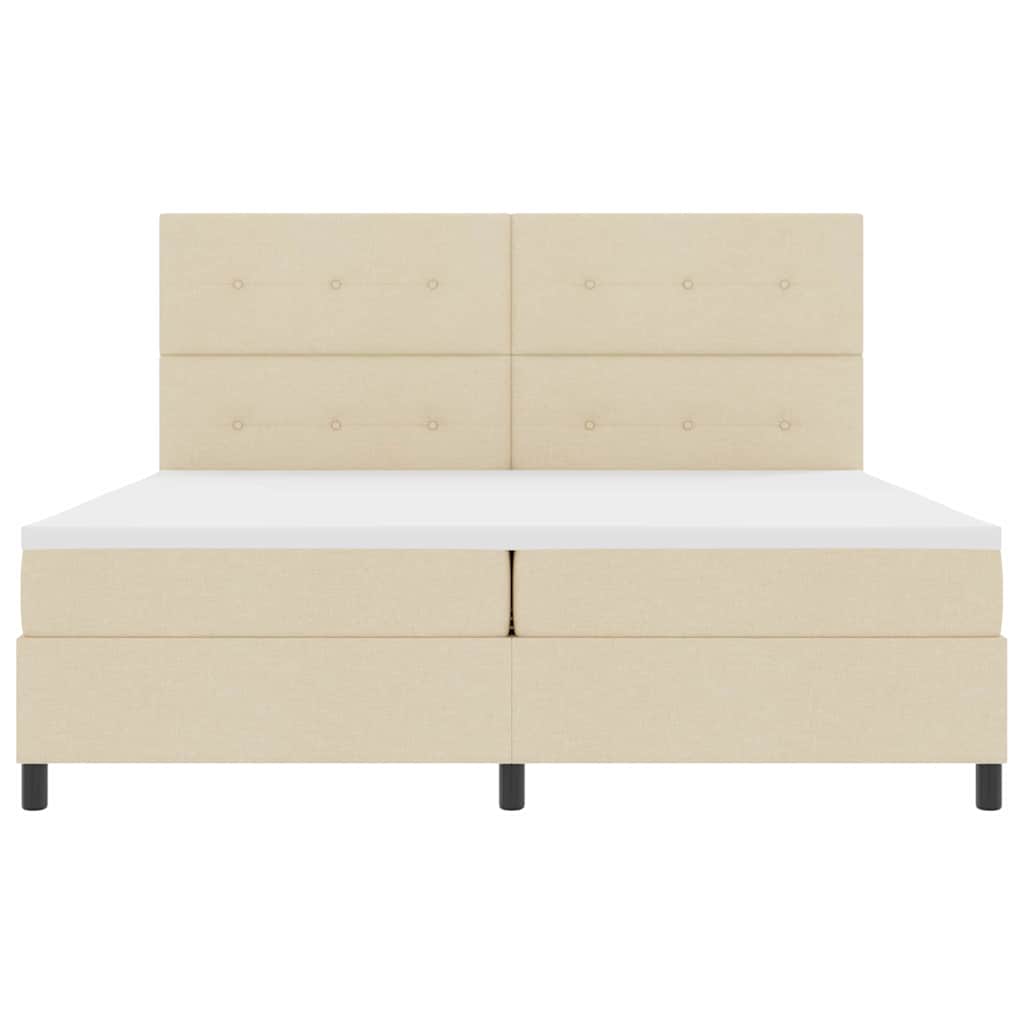 Box spring seng med madras Creme 200 x 200 cm Stof