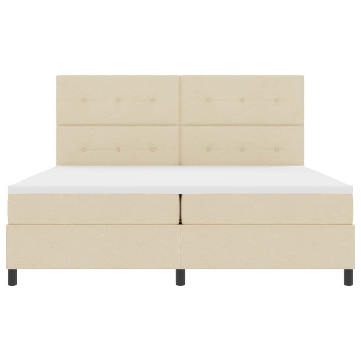 Box spring seng med madras Creme 200 x 200 cm Stof