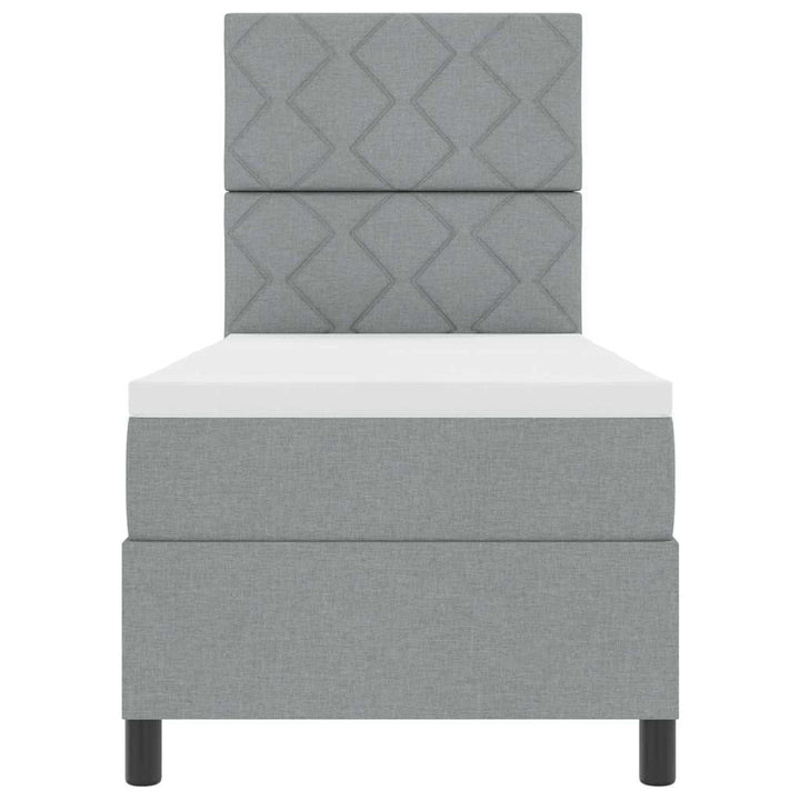 Box spring seng med madras Lysegrå 80 x 200 cm Stof