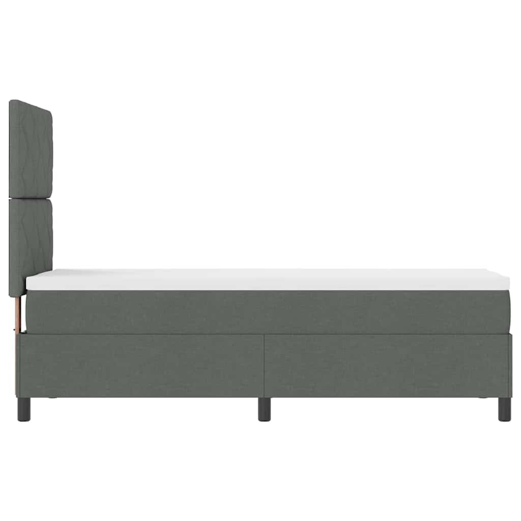 Box spring seng med hovedgærde Mørkegrå 80 x 200 cm Stof