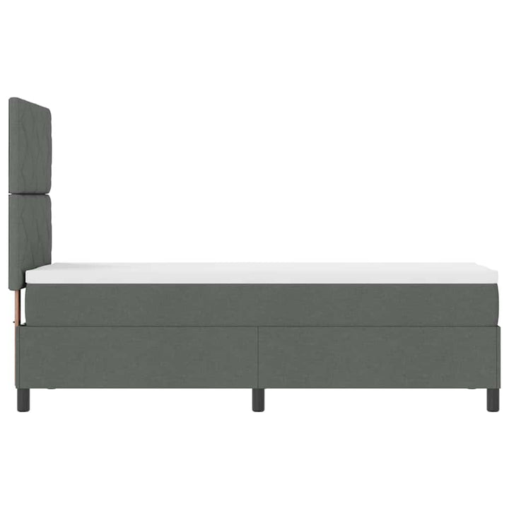 Box spring seng med hovedgærde Mørkegrå 80 x 200 cm Stof