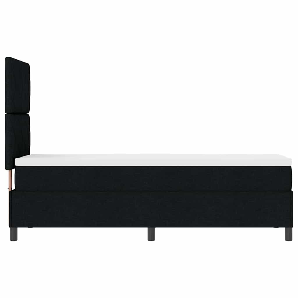 Box spring seng med hovedgærde Sort 80 x 200 cm Stof