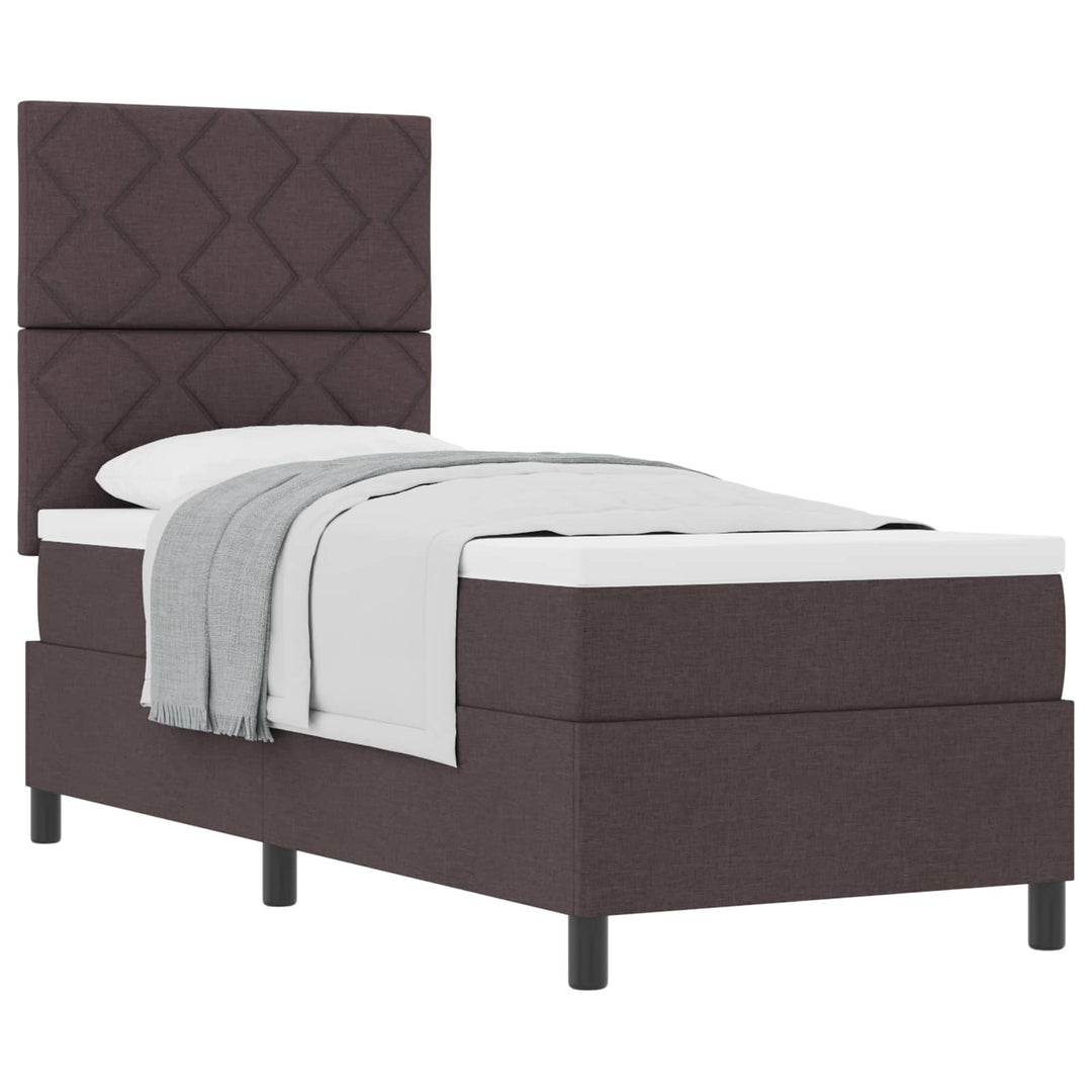 Box spring seng med hovedgærde Mørk Brun 80 x 200 cm Stof