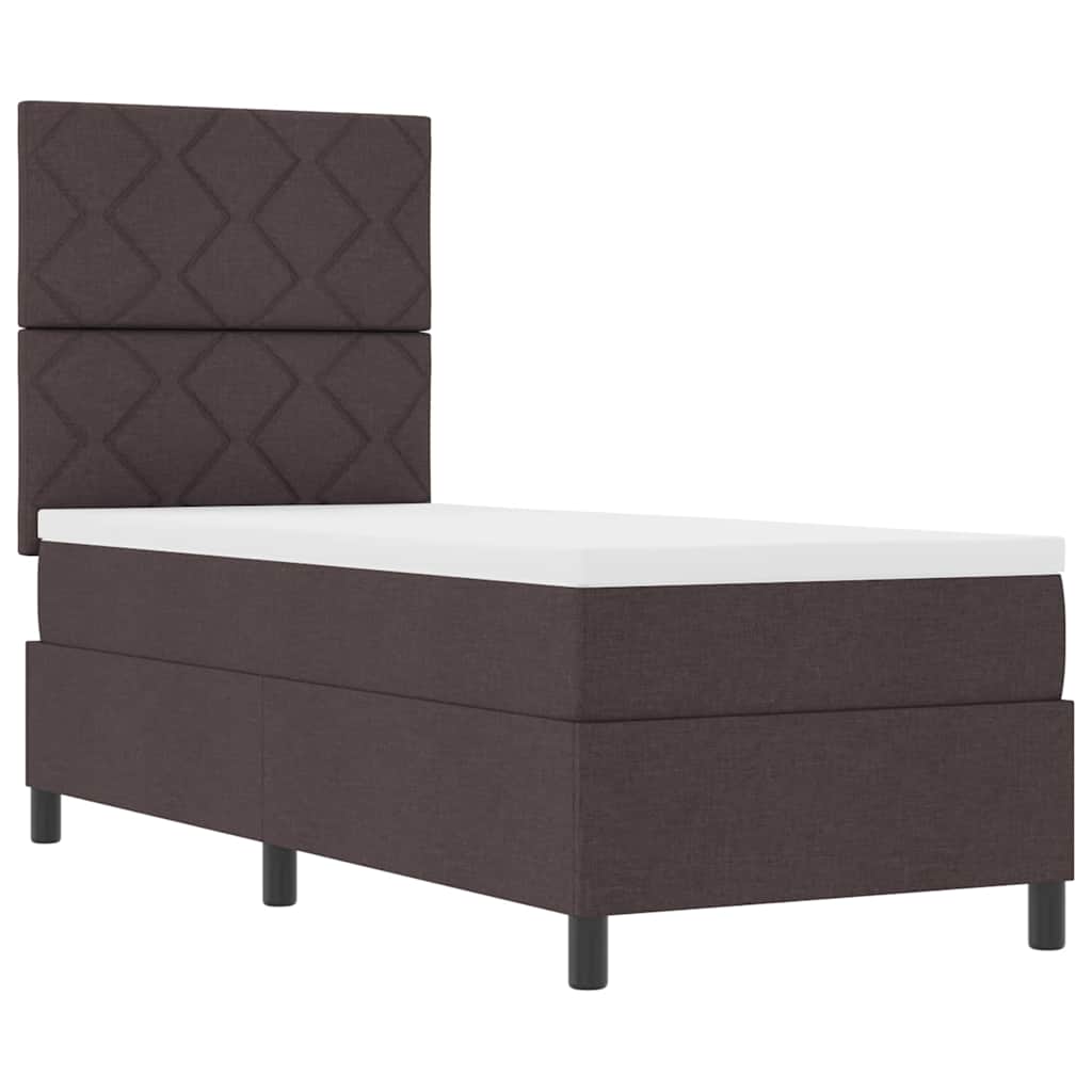 Box spring seng med hovedgærde Mørk Brun 80 x 200 cm Stof