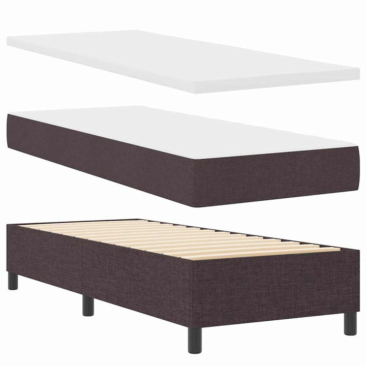 Box spring seng med hovedgærde Mørk Brun 80 x 200 cm Stof