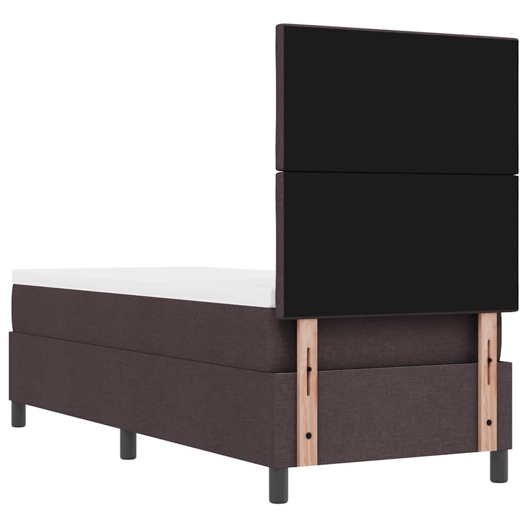 Box spring seng med hovedgærde Mørk Brun 80 x 200 cm Stof