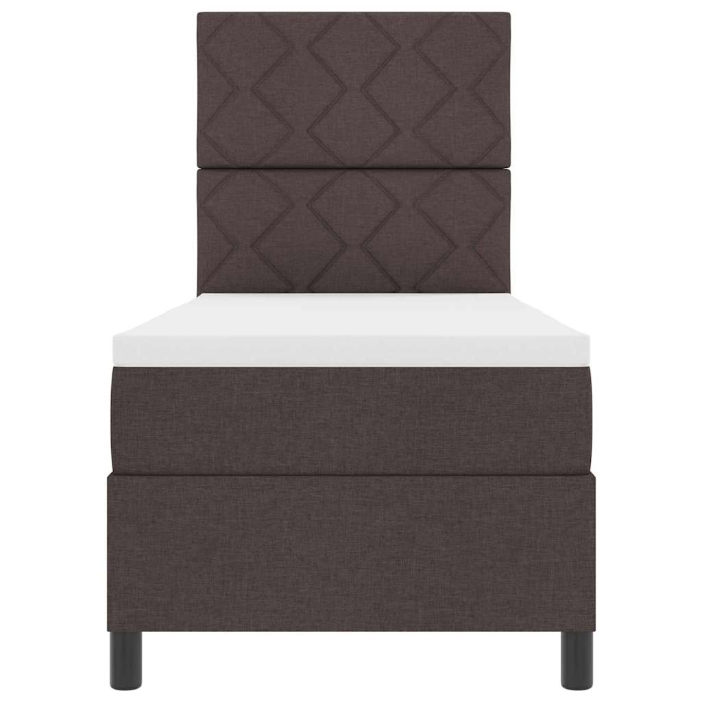 Box spring seng med hovedgærde Mørk Brun 80 x 200 cm Stof