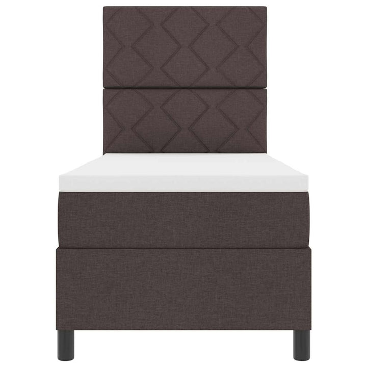 Box spring seng med hovedgærde Mørk Brun 80 x 200 cm Stof