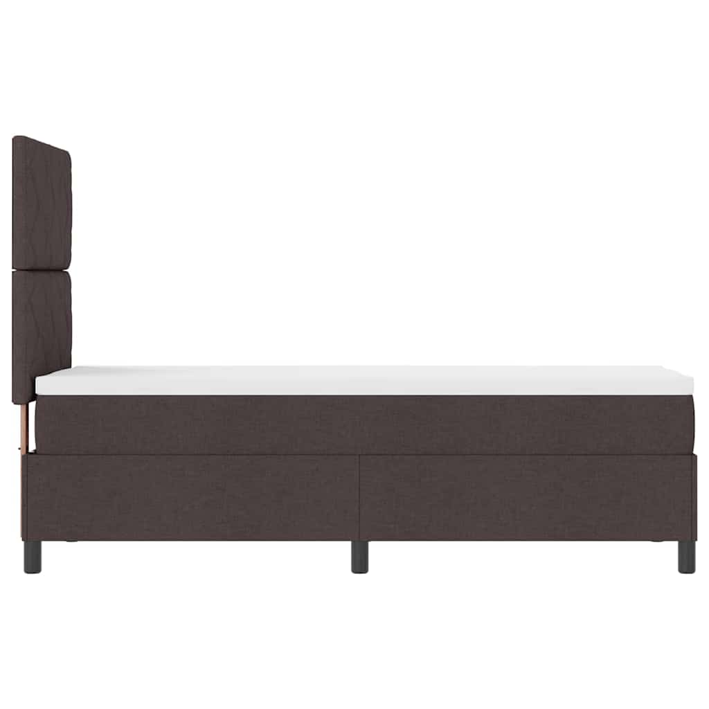 Box spring seng med hovedgærde Mørk Brun 80 x 200 cm Stof