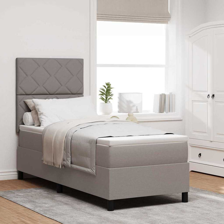 Box spring seng med madras Gråbrun 80 x 200 cm Stof