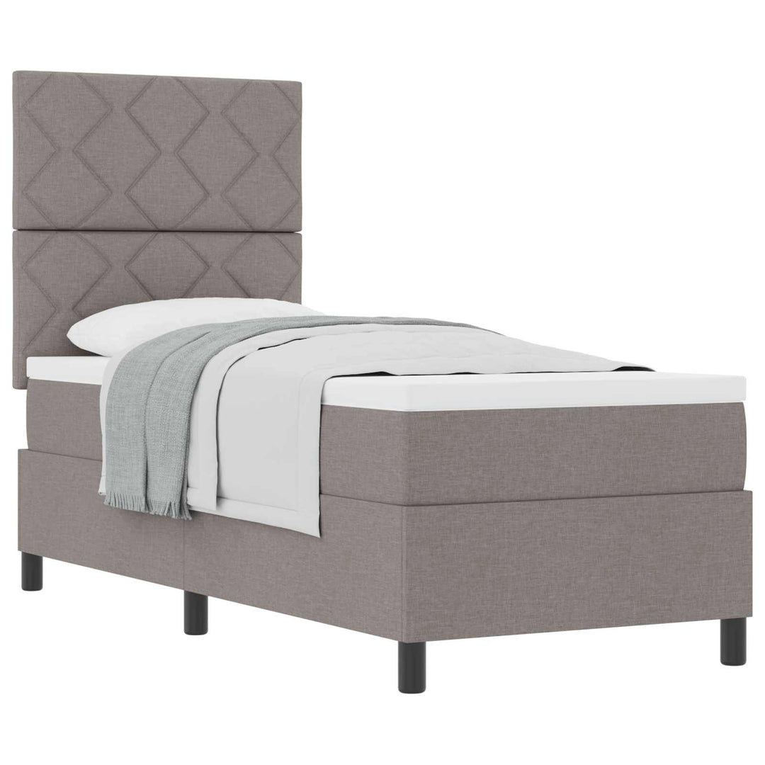 Box spring seng med madras Gråbrun 80 x 200 cm Stof