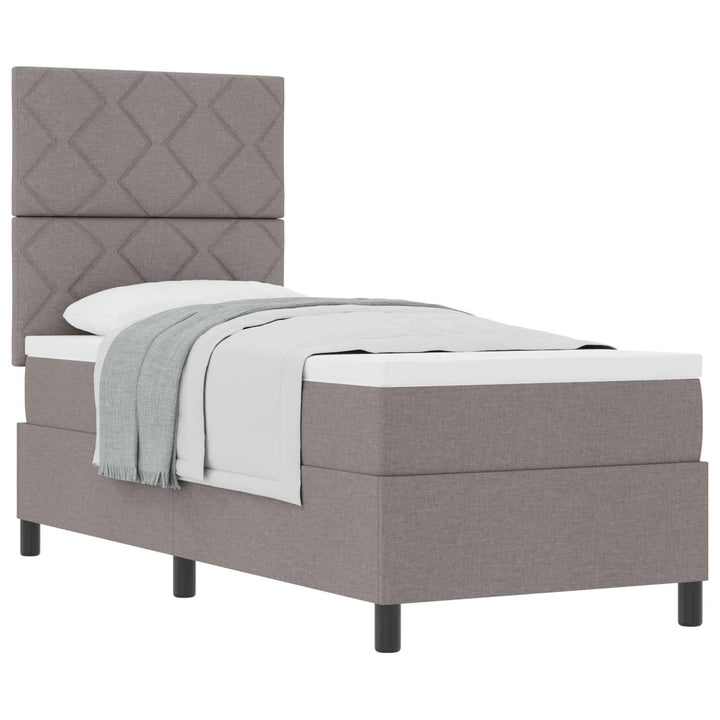 Box spring seng med madras Gråbrun 80 x 200 cm Stof