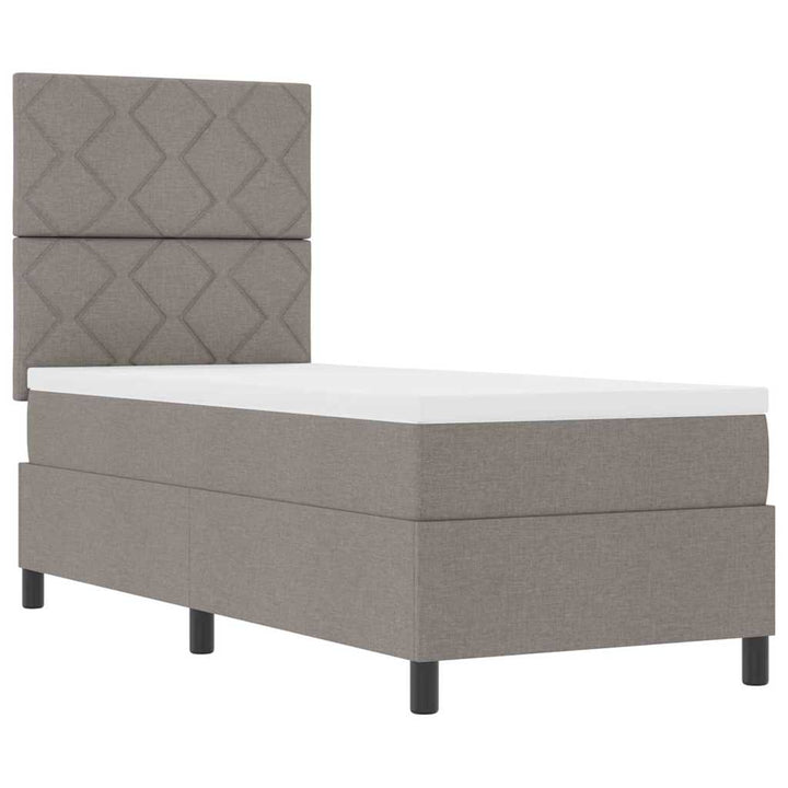 Box spring seng med madras Gråbrun 80 x 200 cm Stof