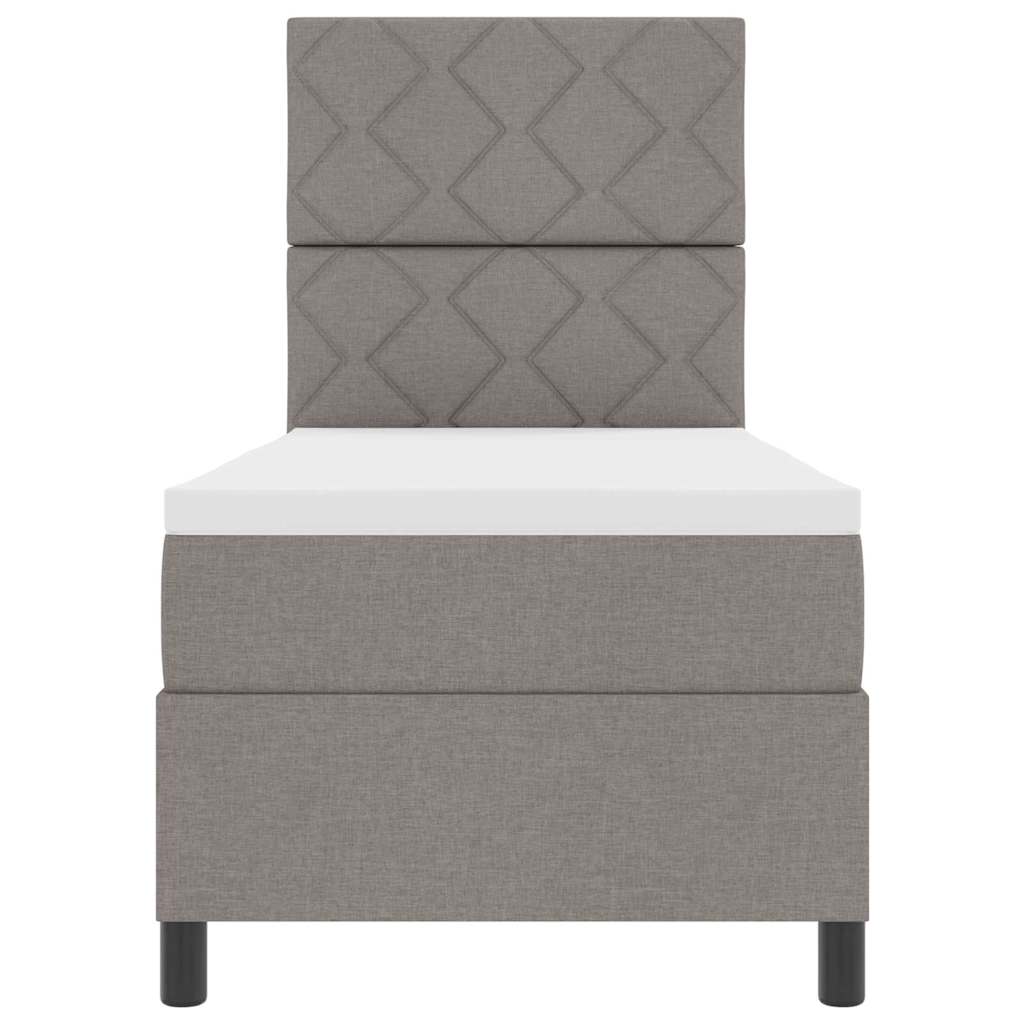 Box spring seng med madras Gråbrun 80 x 200 cm Stof