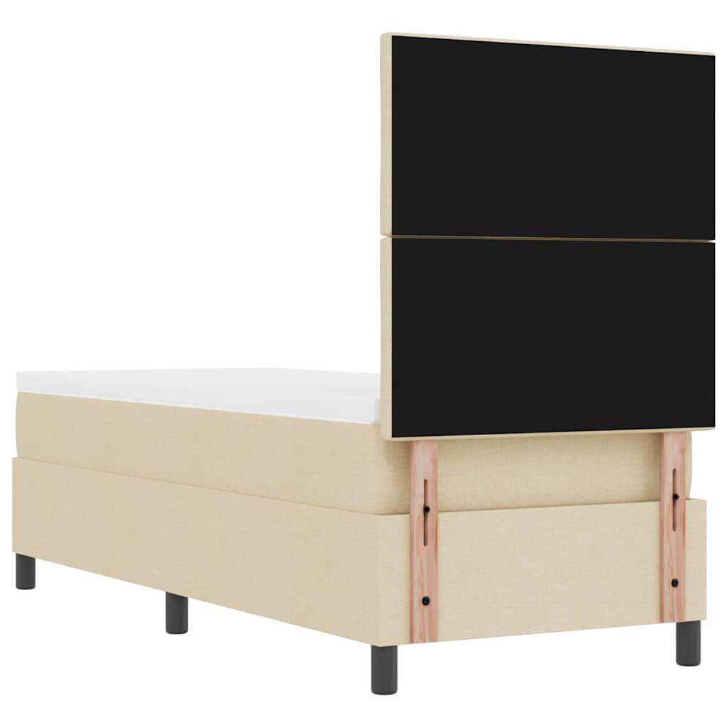 Box spring seng med hovedgærde Creme 80 x 200 cm Stof