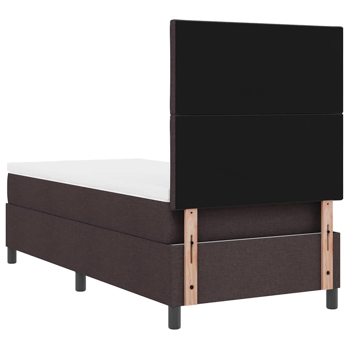 Box spring seng med hovedgærde Mørk Brun 90 x 190 cm Stof