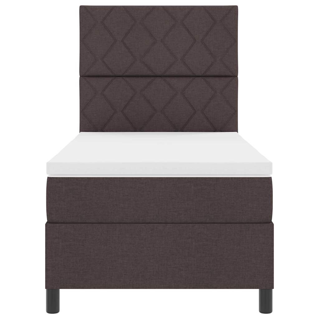 Box spring seng med hovedgærde Mørk Brun 90 x 190 cm Stof