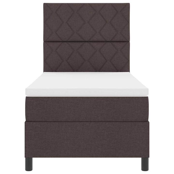 Box spring seng med hovedgærde Mørk Brun 90 x 190 cm Stof