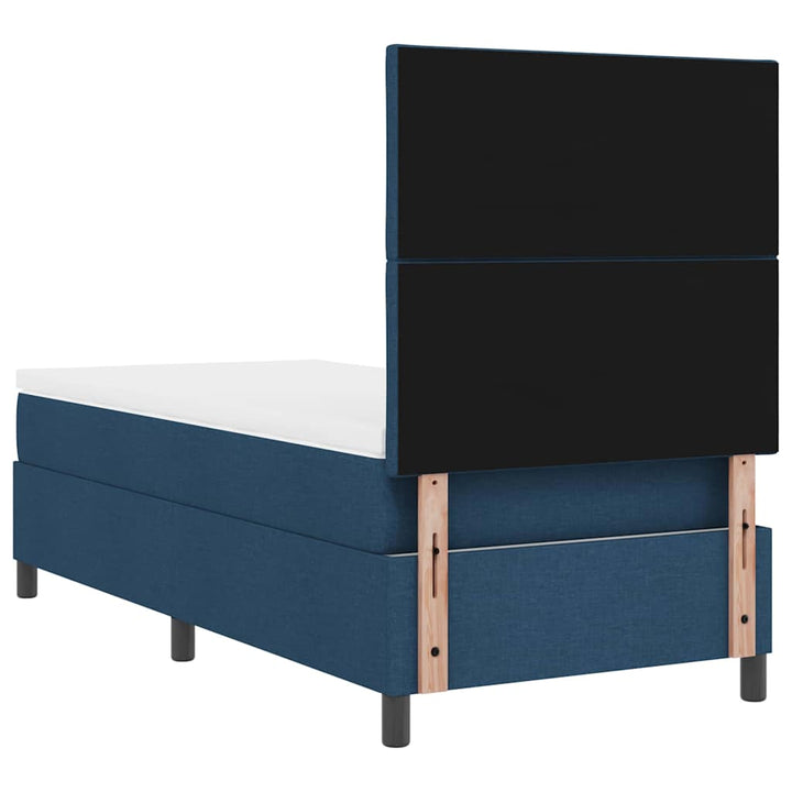 Box spring seng med hovedgærde Blå 90 x 190 cm Stof